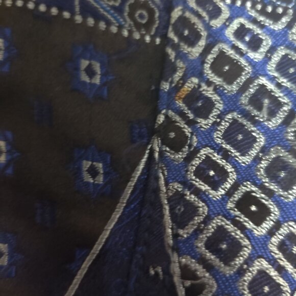 Coldwater Creek M womens vintage patchwork paisley triangle jacket blue silver - Picture 8 of 16